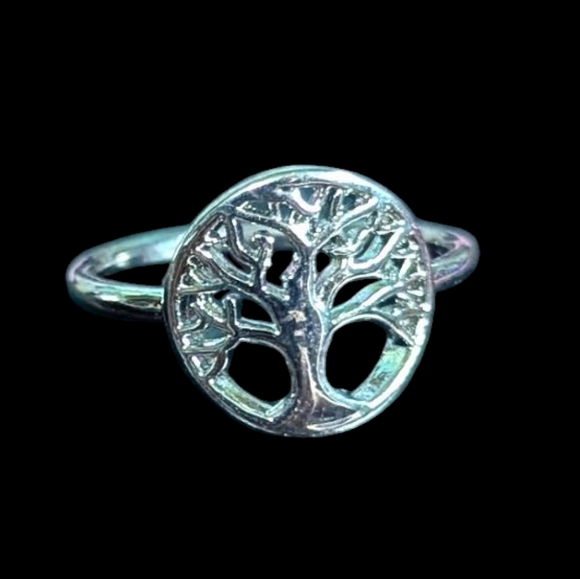 Jewelry - Silver Hallow Tree Of Life Ring 0.7"